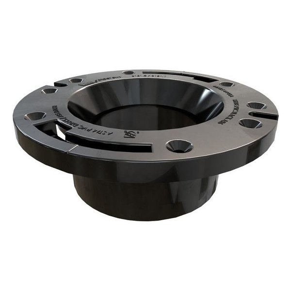 Oatey Closet Flange, 4 in Connection, ABS, Black 43586